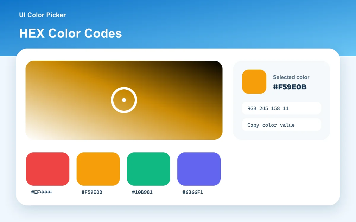 Searchable HEX color code chart with color details, variations, and contrast information.